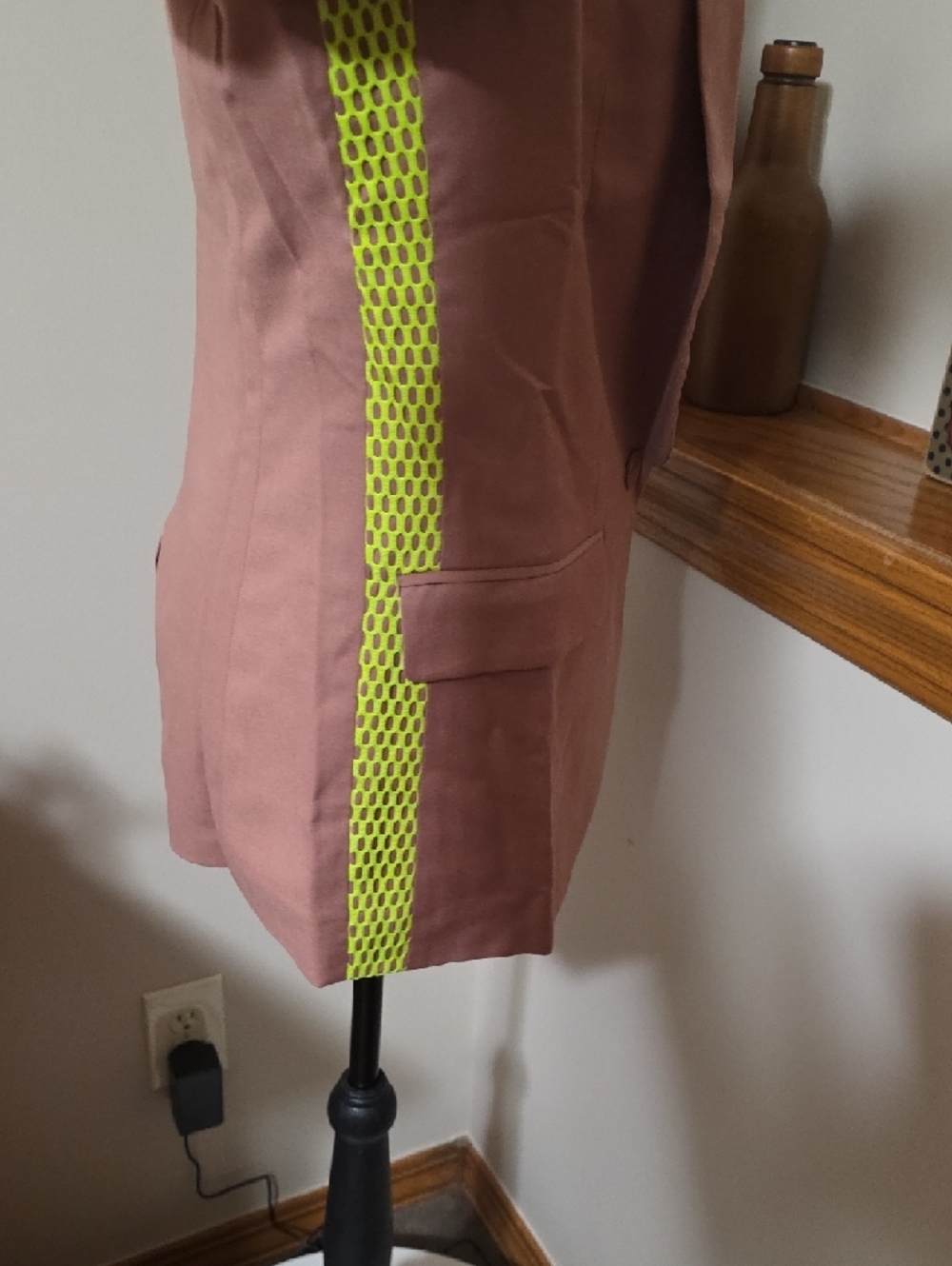 Wildfang Mauve Pink Blazer with Neon Trim - Picture 6 of 10